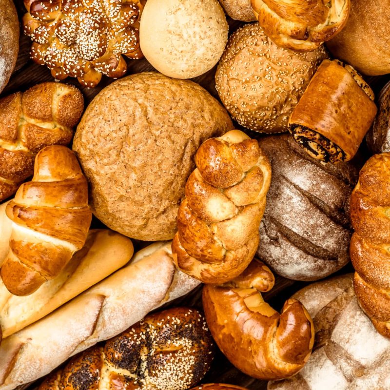 Fresh fragrant bread on the table. Food concept